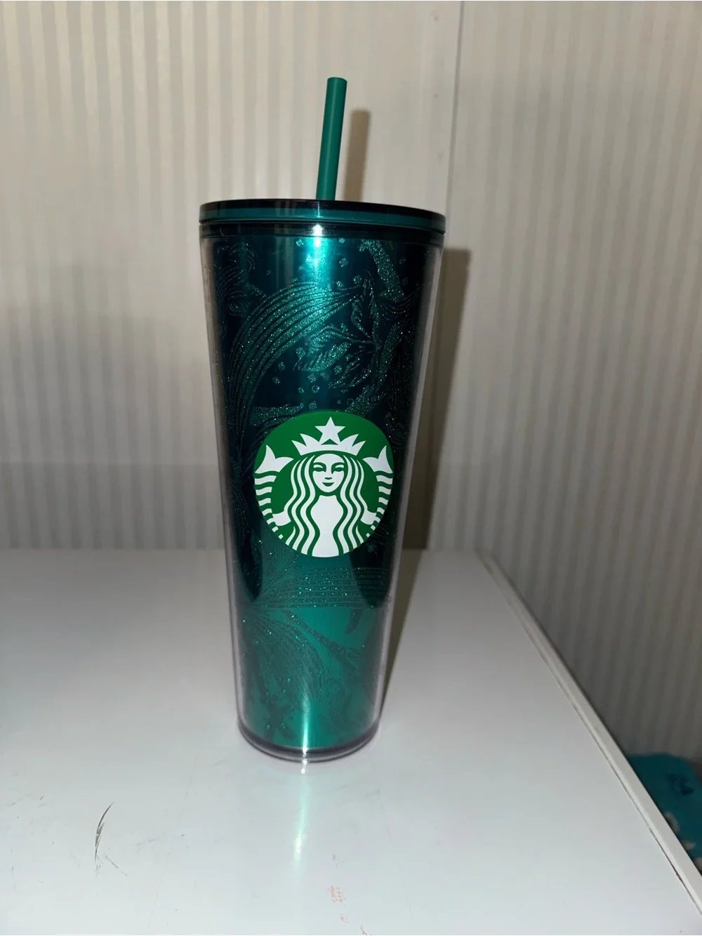 Starbucks Metallic Teal Reusable Tumbler with Straw